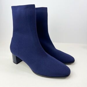 Via Spiga Verena Stretch Knit Sock Booties Navy Blue size 7.5